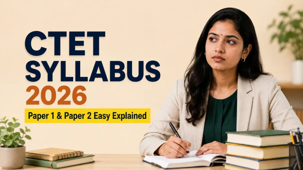CTET Syllabus 2026 thumbnail showing Paper 1 and Paper 2 complete guide