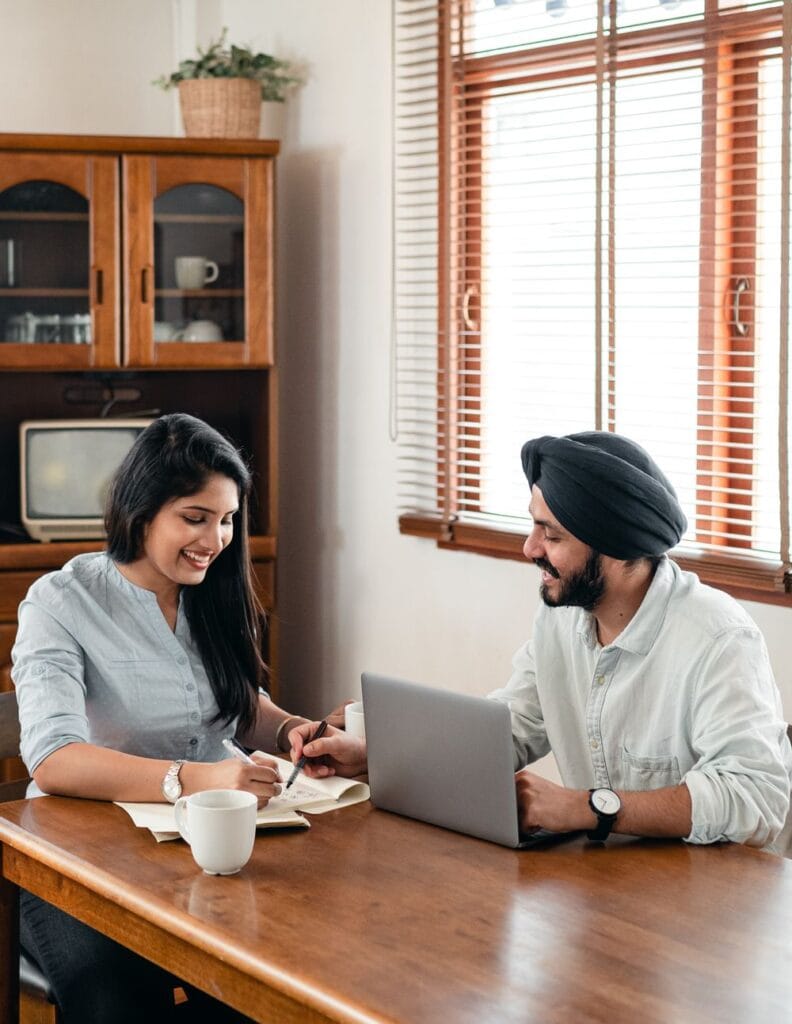 Indian students studying together at a table